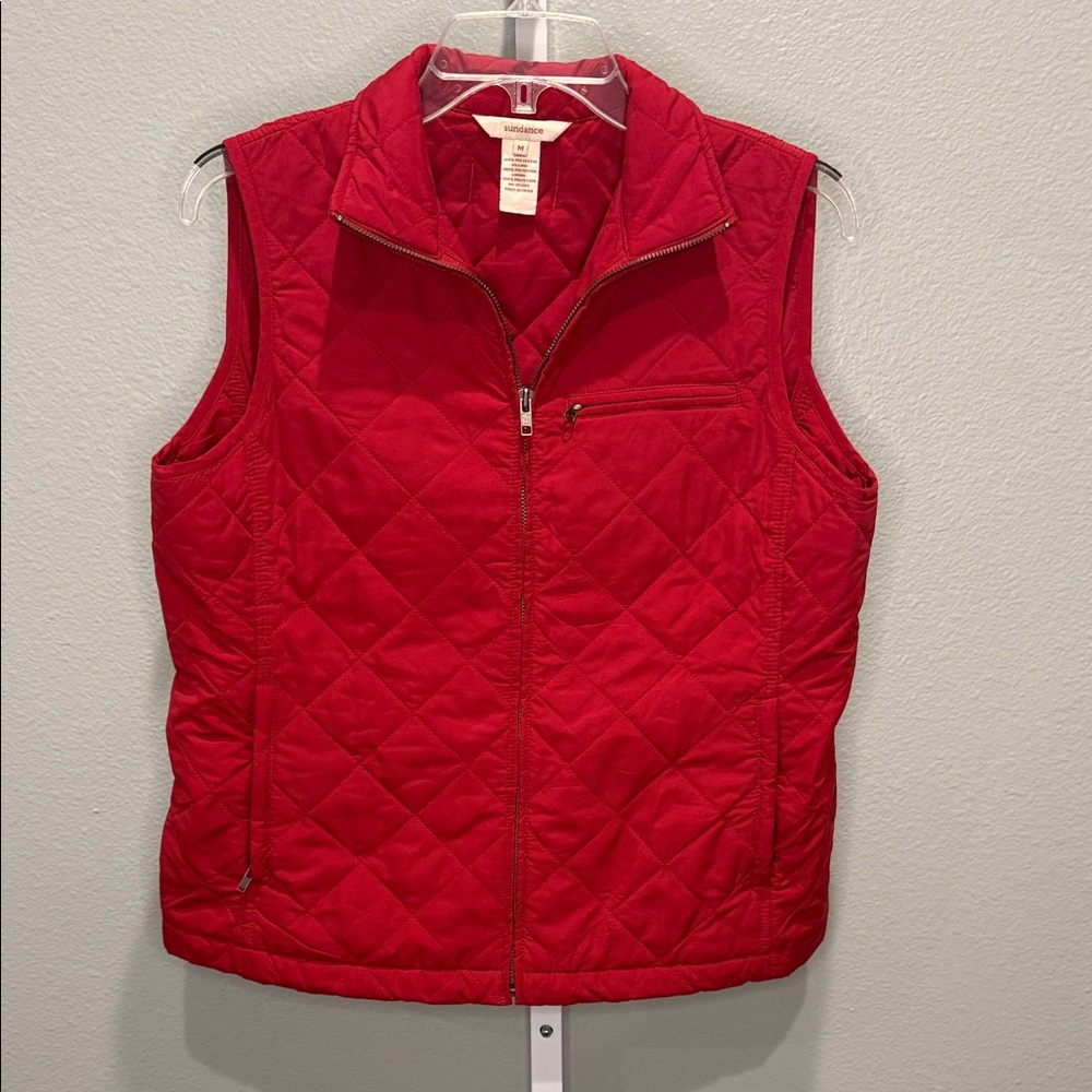 Sundance Med Bright Red Quilted lightweight Sleeveless Vest